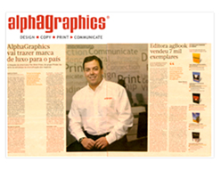 A AlphaGraphics ganha destaque na edio de 19 de abril de 2010 no jornal Brasil Econmico
